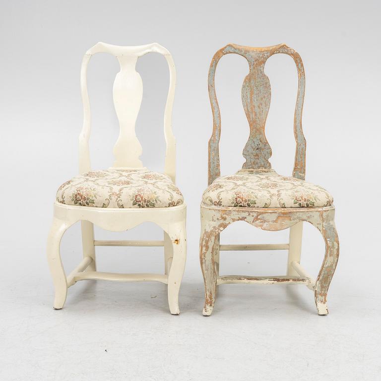 Rokoko, A pair of mid-18th century Rococo chairs.