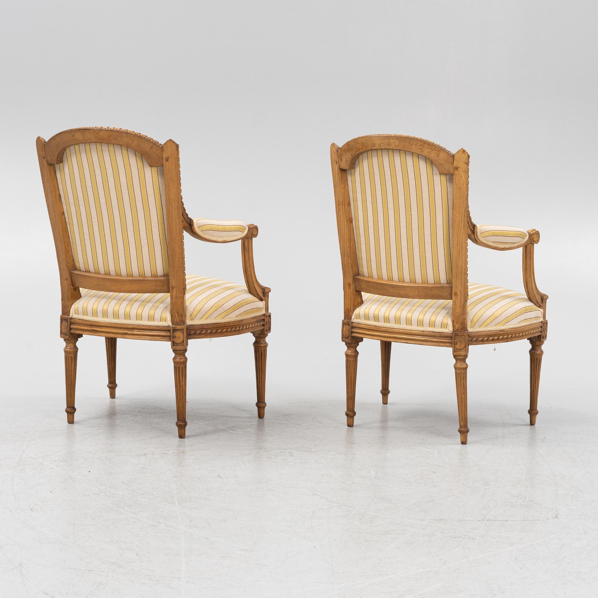 A pair of Louis XVI-style chairs, late 19th Century.