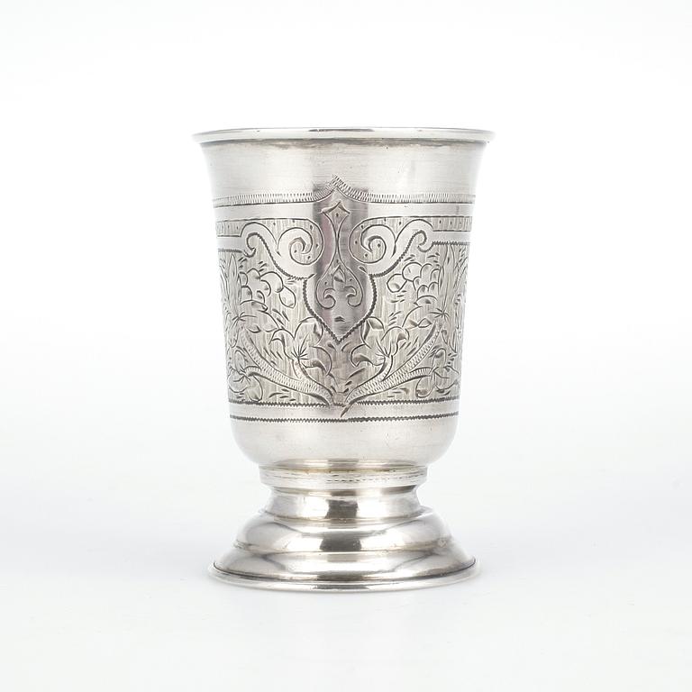 BÄGARE, silver, troligen Victor Vasilyevich Savinsky, Moskva, 1874, vikt ca 72 gram.