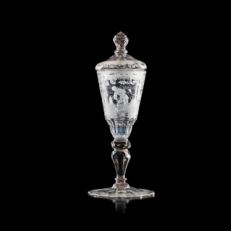 A German goblet with cover, 18th Century.