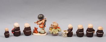 FIGURINER, 9 st, porslin, Hummel, Goebel.