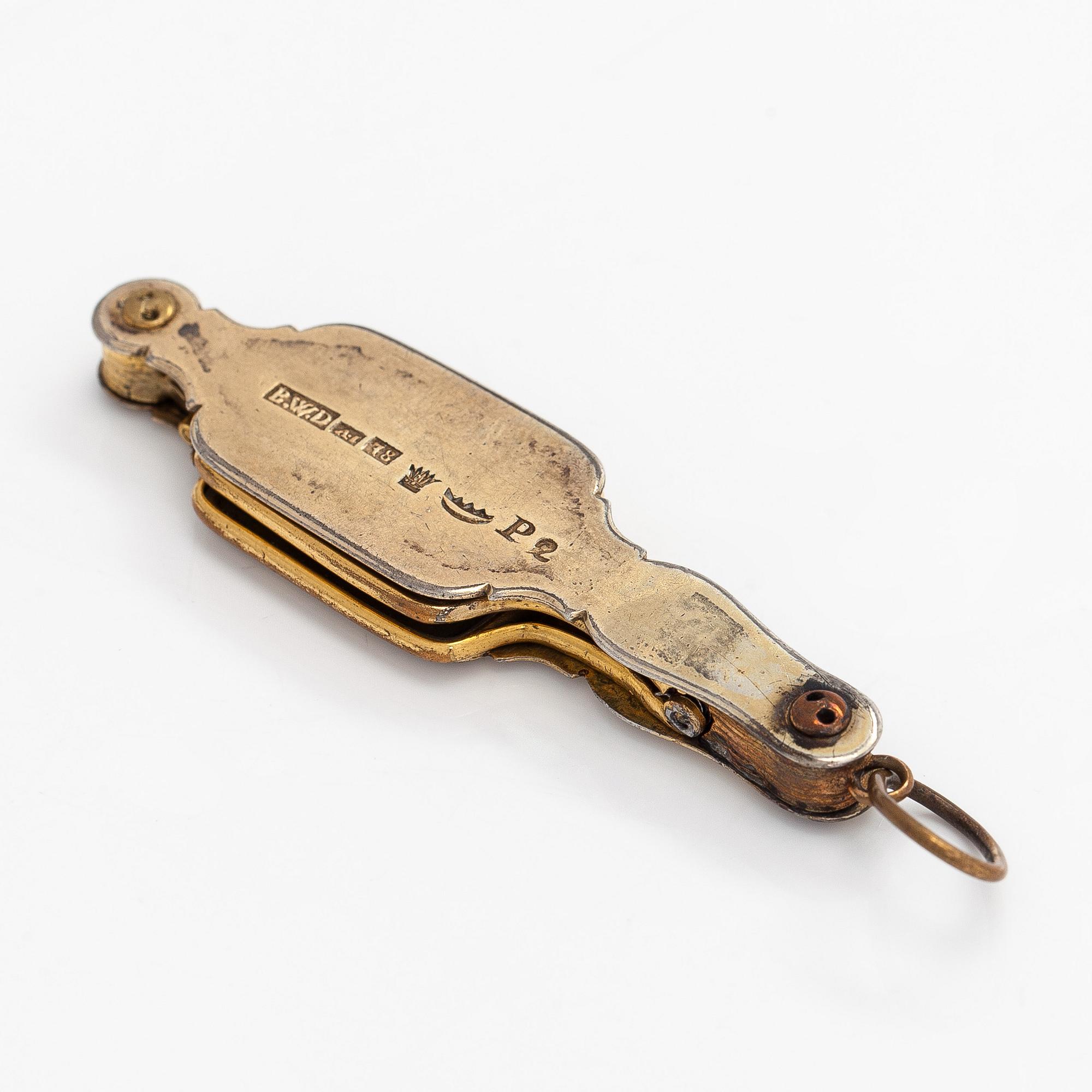 Lornjetti, kullattua hopeaa, metallia, Bernt Wilhelm Dahlström, 1848.