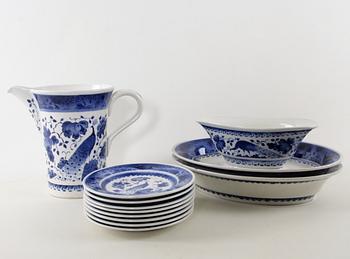 SERVISDELAR. 46 delar. Flintgods. Köpenhamns fajancefabrik.