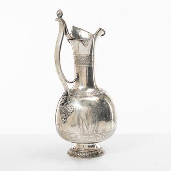 Emil Ferdinand Dahl, vinkanna, silver, Köpenhamn, Danmark, 1865.