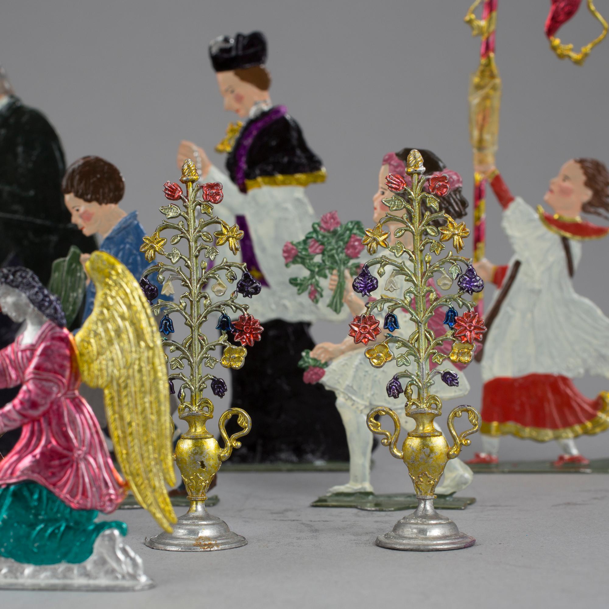 TENNFIGURER, 24 delar. Formgivna av Anny Schweizer 1916, Schweizerzinn.