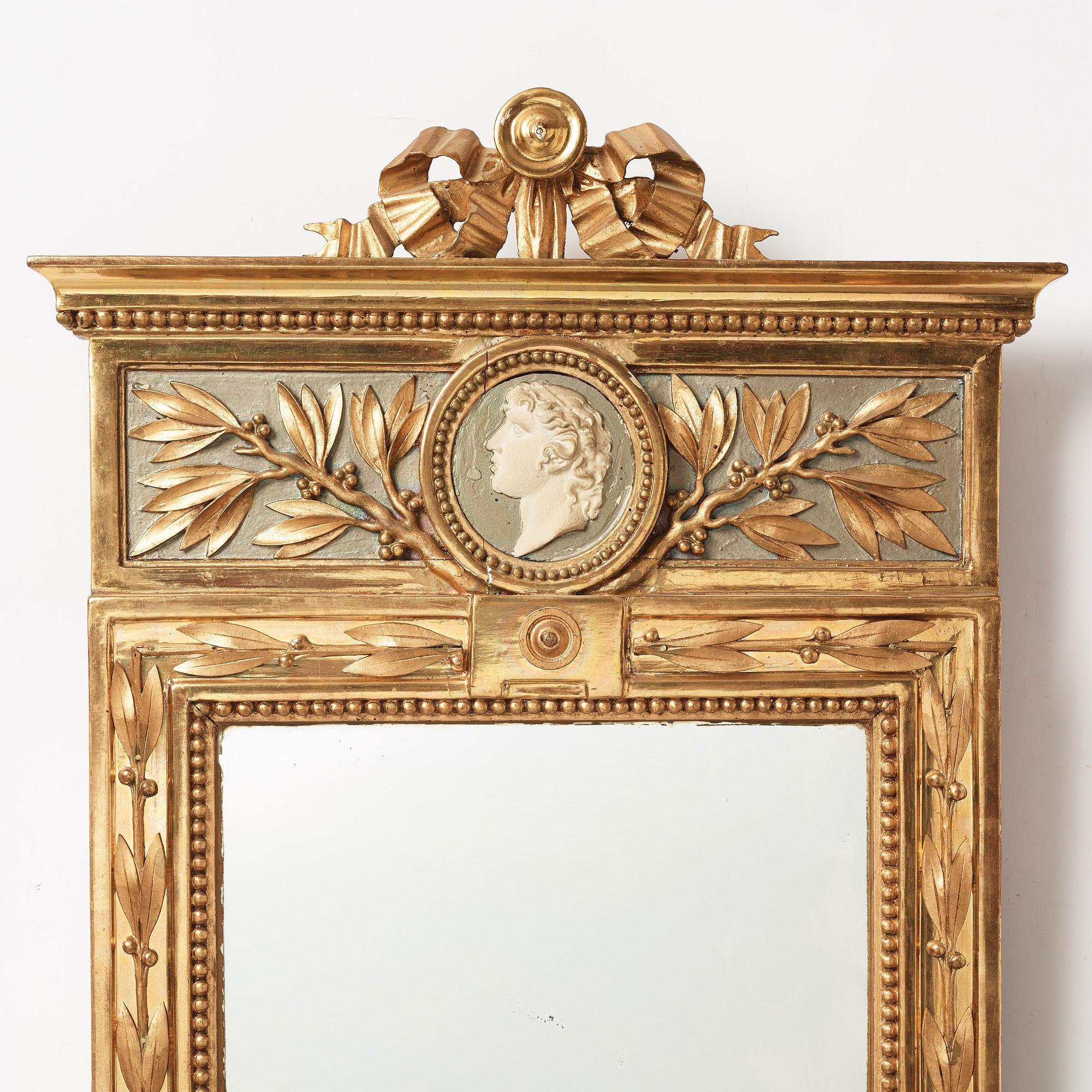 SPEGEL, av Pehr Ljung 1786 (1743-1819), bildhuggare i Stockholm, gustaviansk.