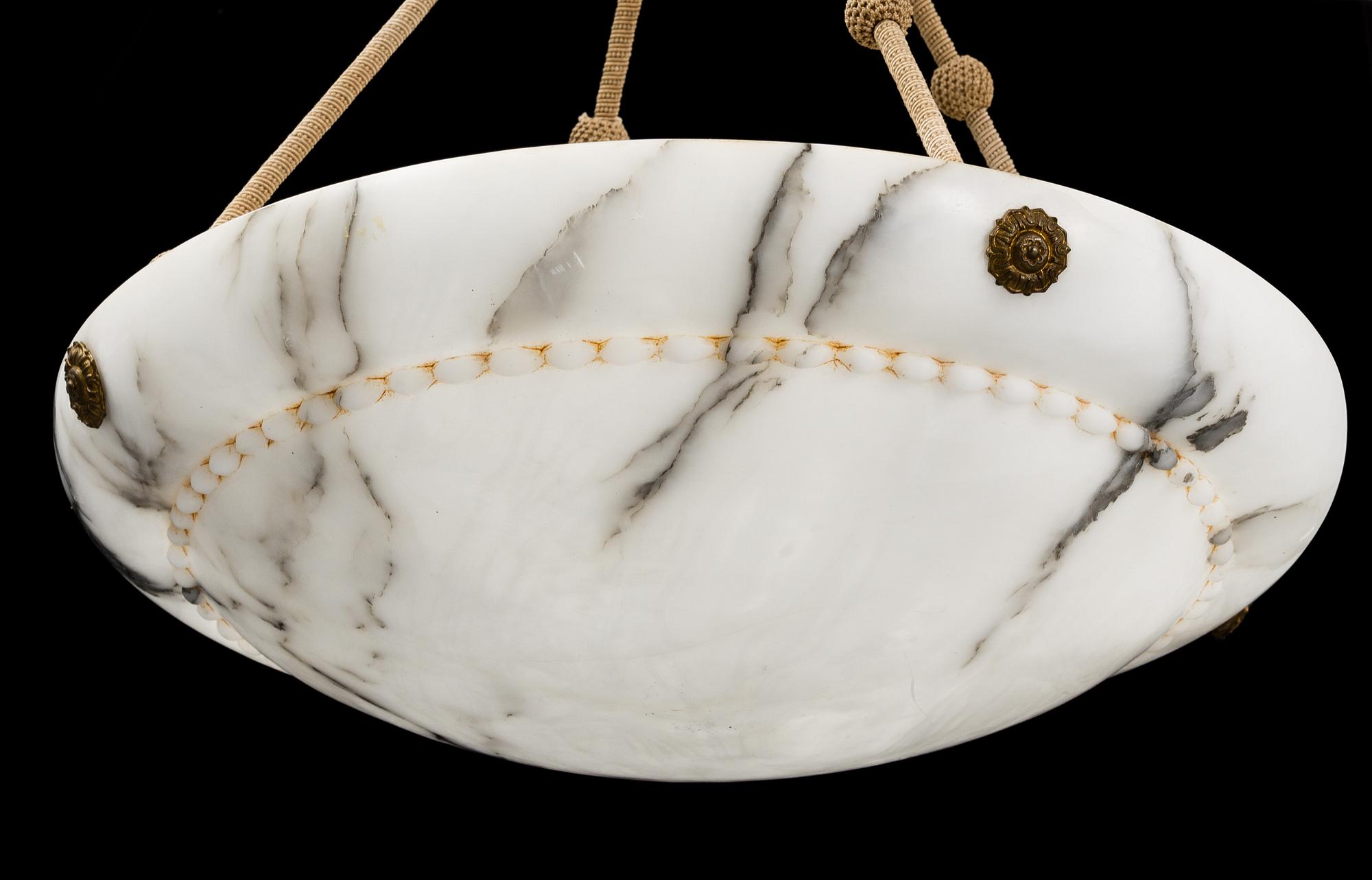 An alabaster ceiling lamp, first half of the 20th century.