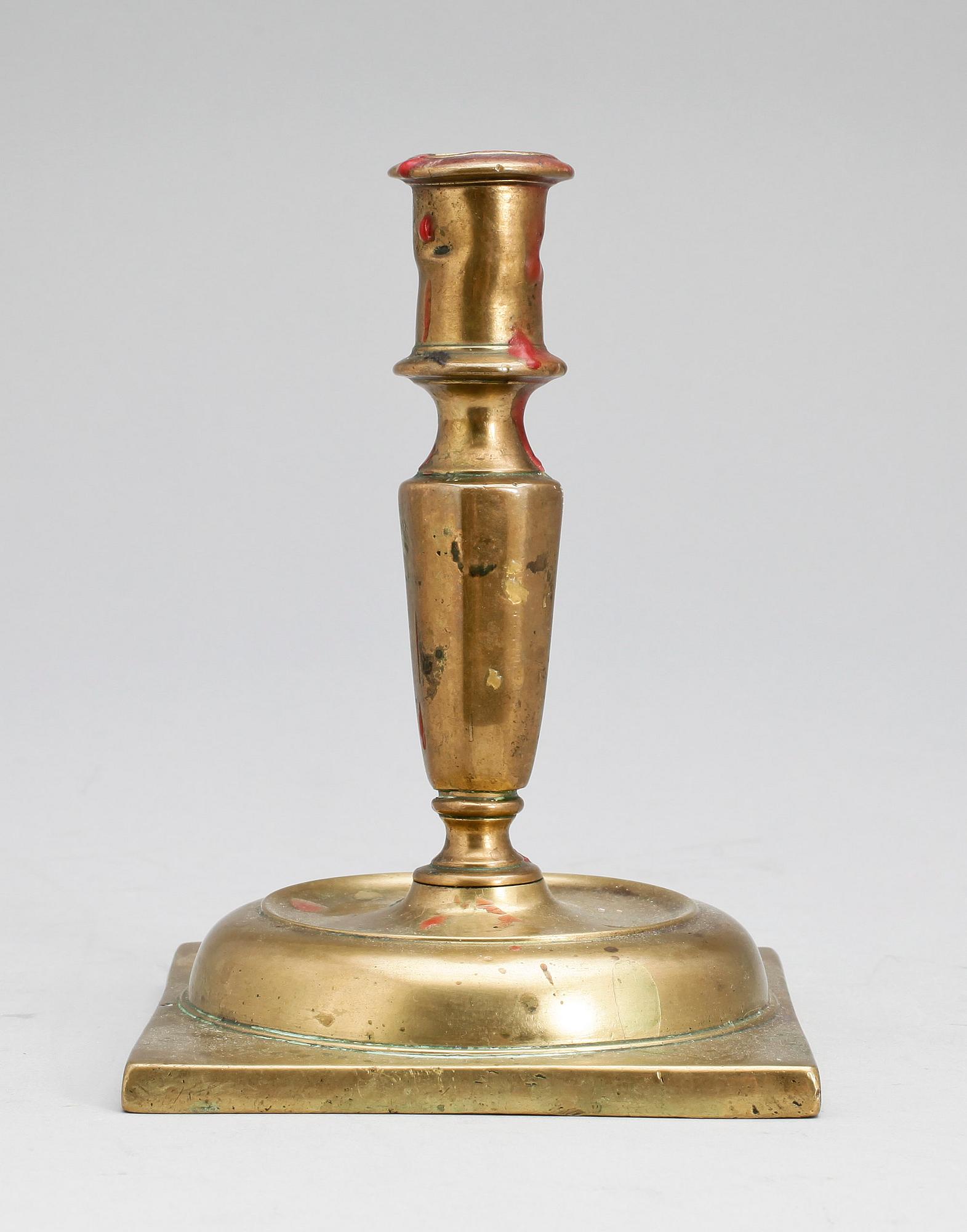 LJUSSTAKE, mässing, barock, 1600-tal.