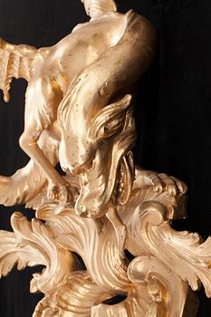 A Swedish Rococo 18th century gilt wood ornament.