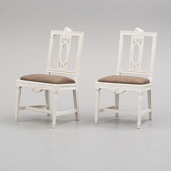 Six early 20th century Gustavian style chairs.