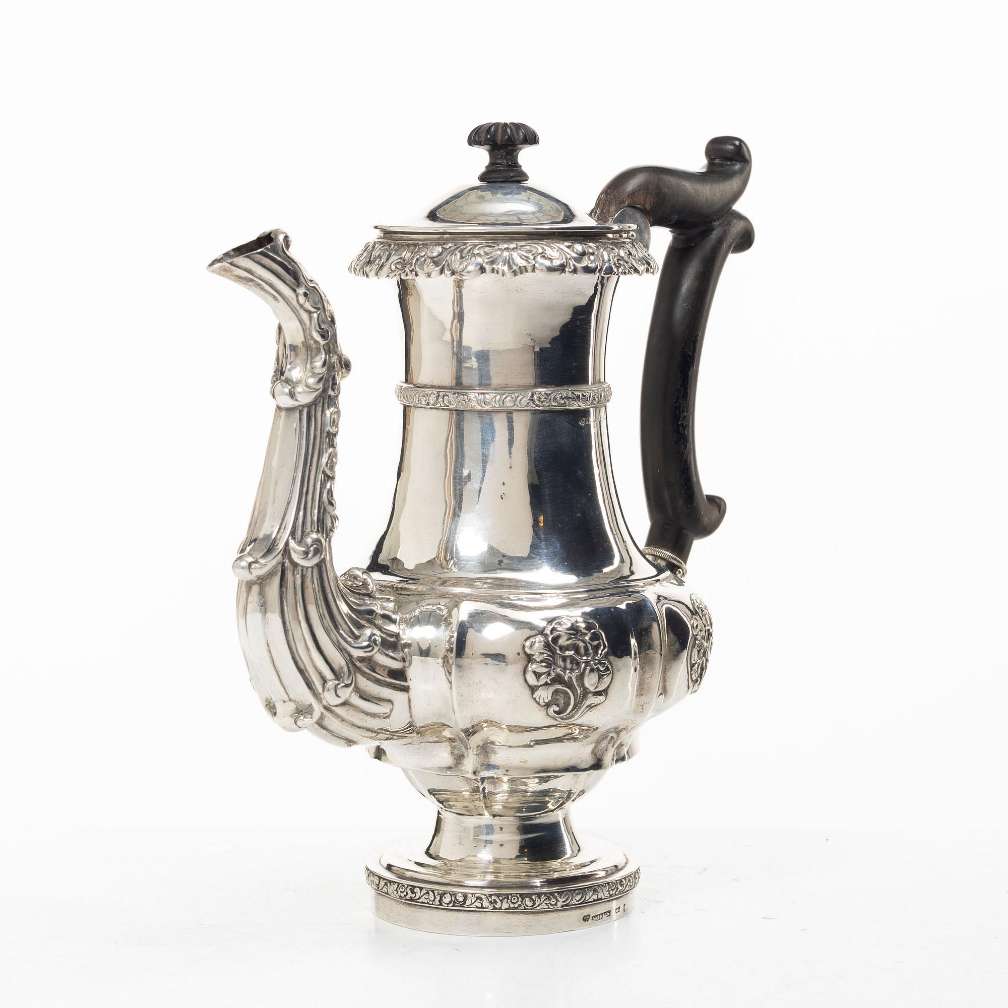 Carl Petter Norlin, mockakanna, silver, senempire, Malmö 1842.