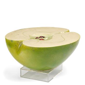185. Hans Hedberg, a large faience sculpture of an apple, Biot, France.