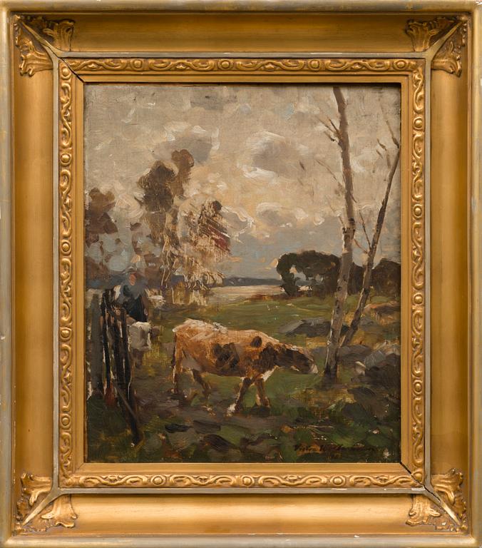 VICTOR WESTERHOLM, oil on canvas, signed and dated 1885.