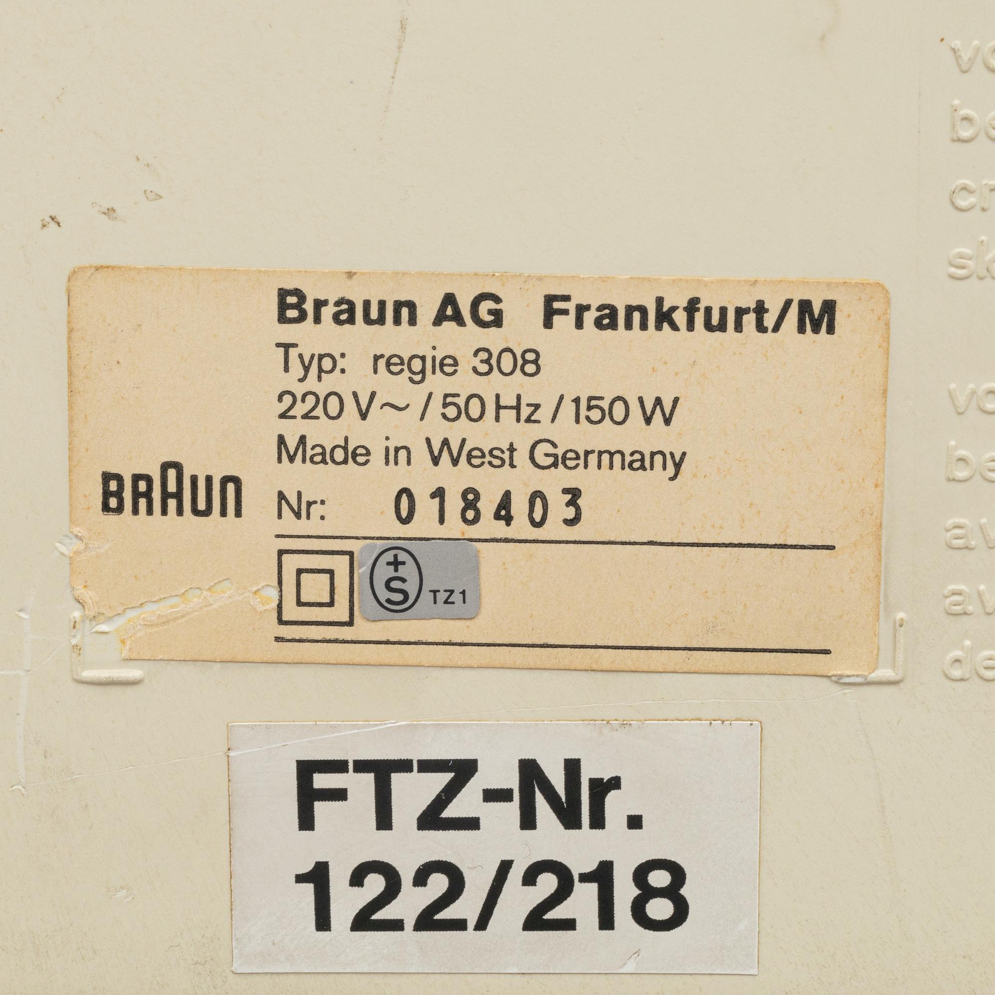 Dieter Rams, stereoutrustning, 5 delar, Braun, Tyskland 1970-tal.