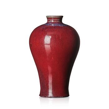 A flambé glazed meiping vase, Qing dynasty, 19th Century.