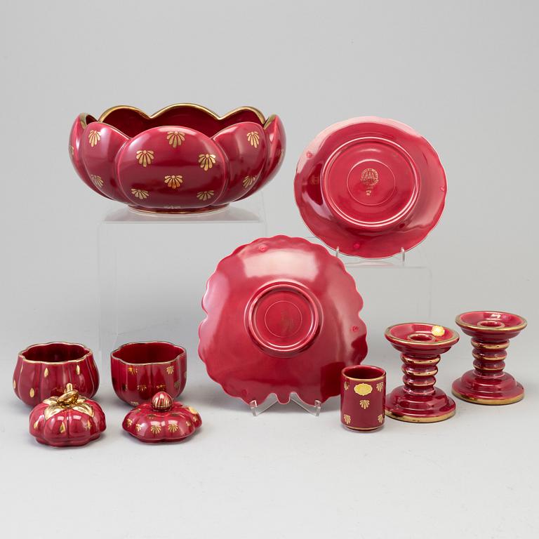 ARTHUR PERCY, 19 pieces of 'Rubin' creamware from Upsala-Ekeby Gefle.