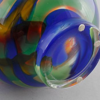 A glass vase by Berit Johansson for Sjöhyttan, signed and dated 1996.