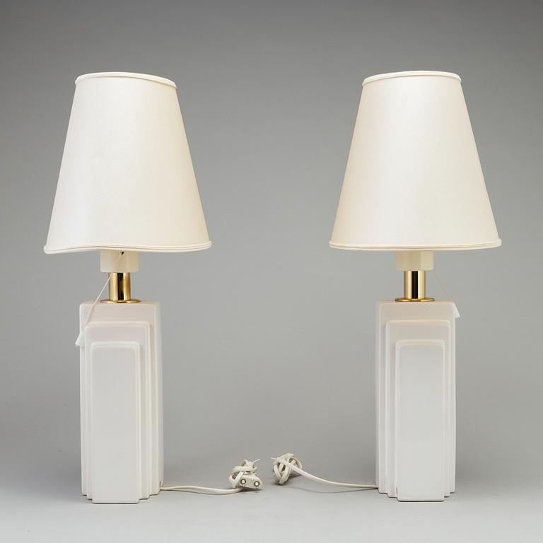 a pair of 1980's ceramic table lights by Boréns.