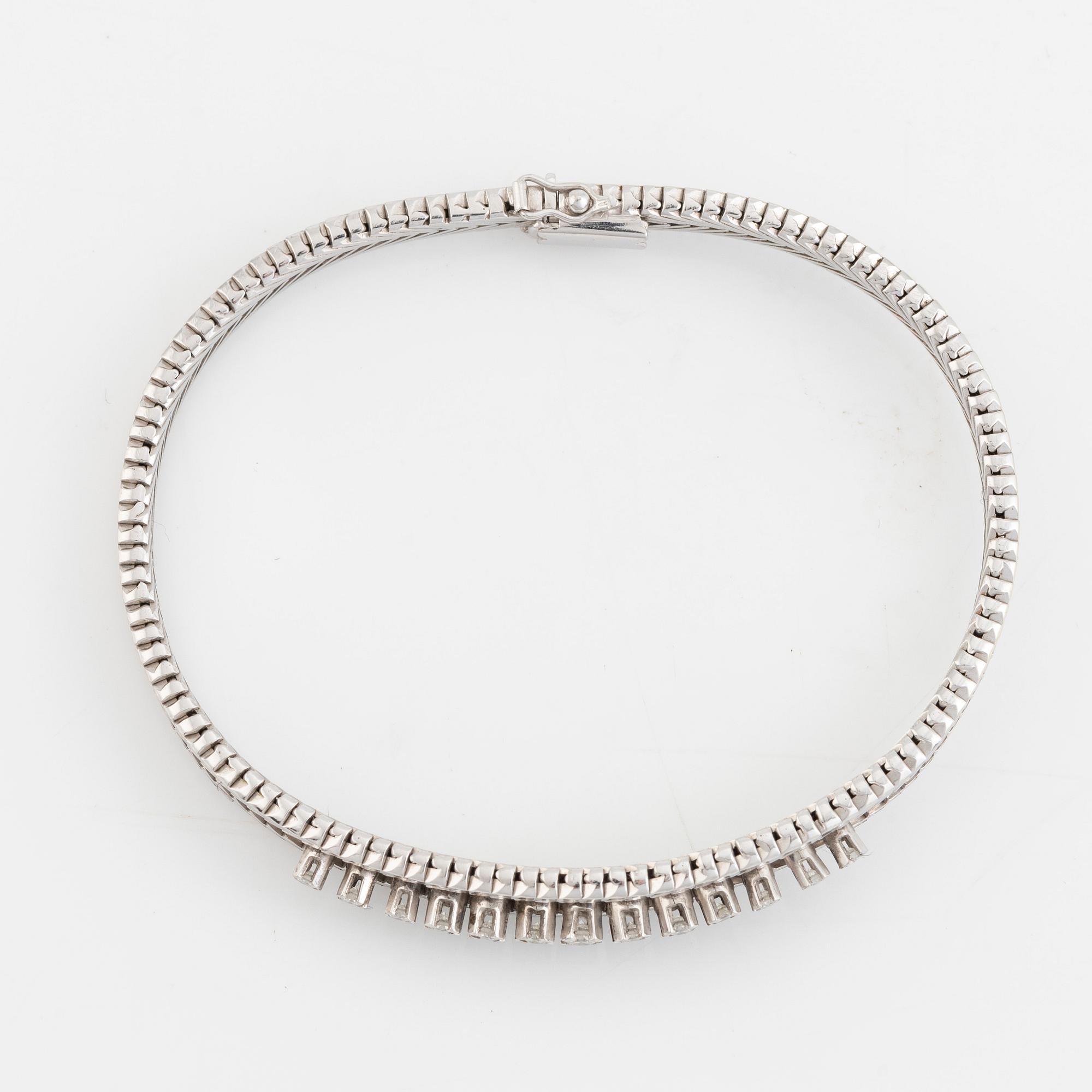 White gold and brilliant cut diamond bracelet.