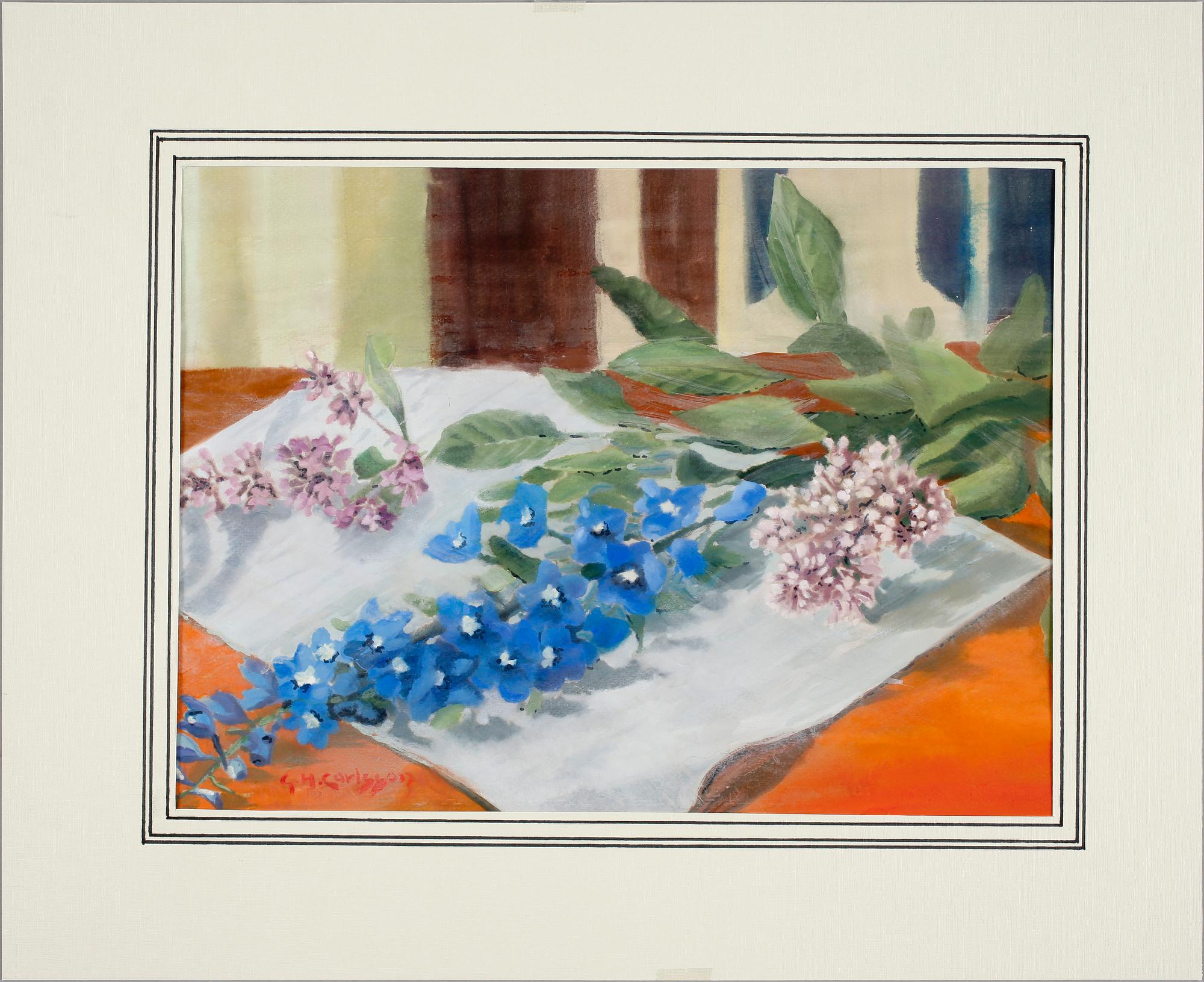 GUSTAV HERBERT CARLSSON, gouache, 2 st, sign.