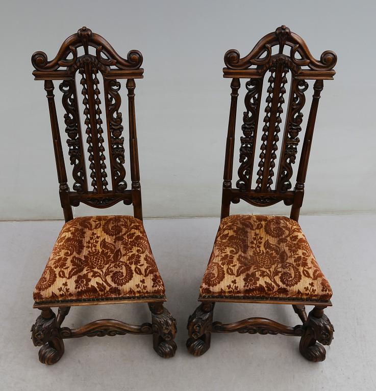 STOLAR, 2 st, barockstil, 1900-talets första hälft.