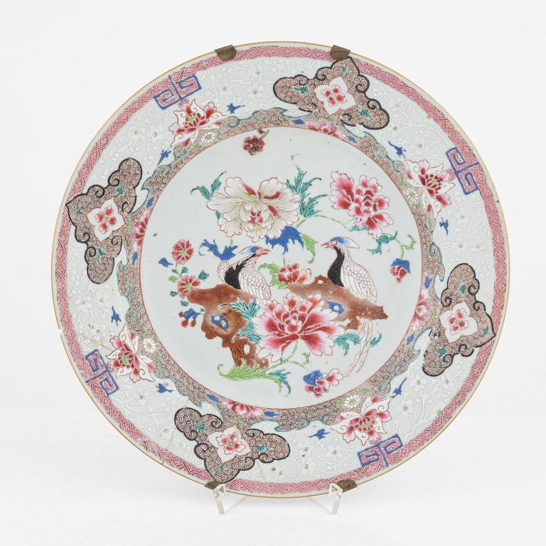 Five porcelain plates, China, 18th century and late Qing dynasty.