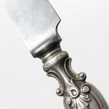 Five silver knives, Lars Larsson & co, Gothenburg, Sweden 1857.