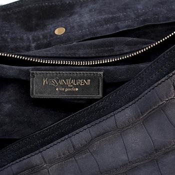 YVES SAINT LAURENT, a blue leather purse, "Muse two".