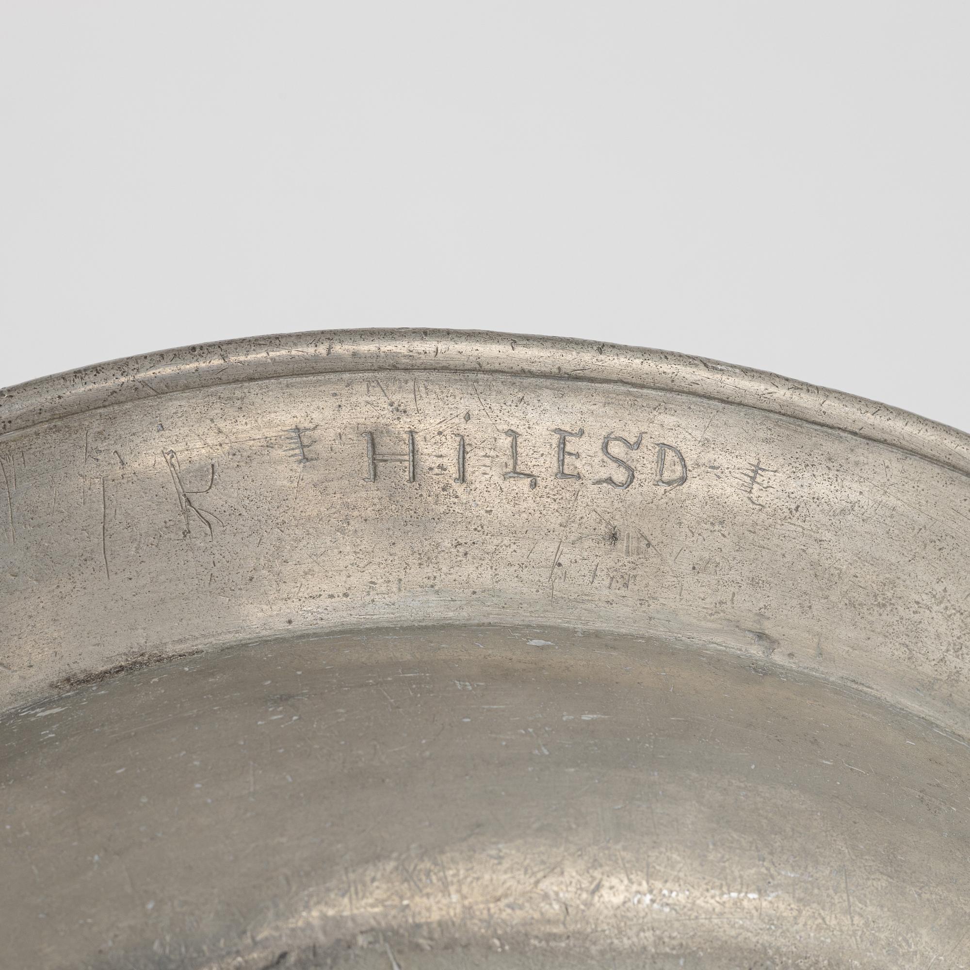 A group of eight Swedish pewter dishes, 18th-20th Century, including Mathias Norling, Jönköping, 1863.