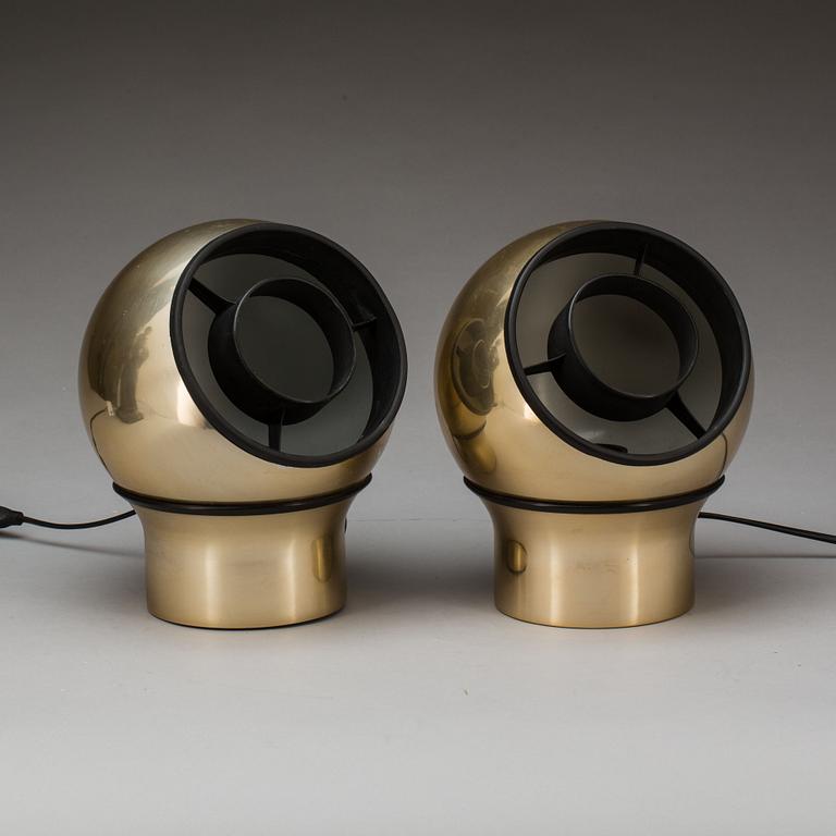 VÄGGLAMPOR, ett par, "Klot 3", Hemi, 1970-tal.