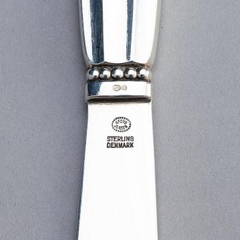 Johan Rohde, bestickservis 76 delar "Konge/Acorn", Georg Jensen, Köpenhamn efter 1945, sterling silver och rostfritt.