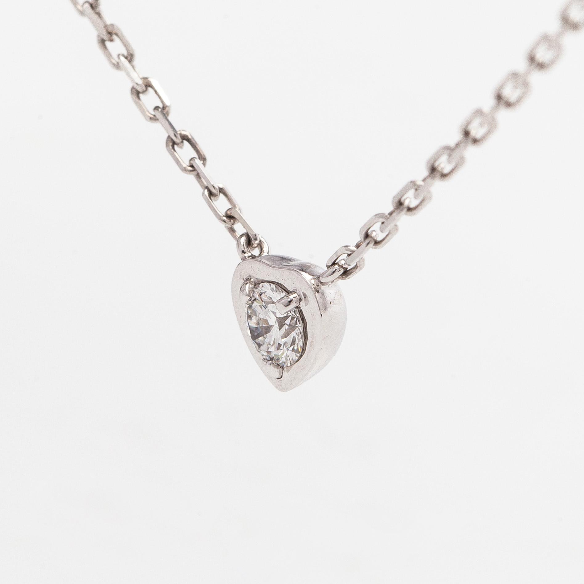 Cartier, kaulakoru, "d'Amour", 18K valkokultaa ja briljanttihiottu timantti.