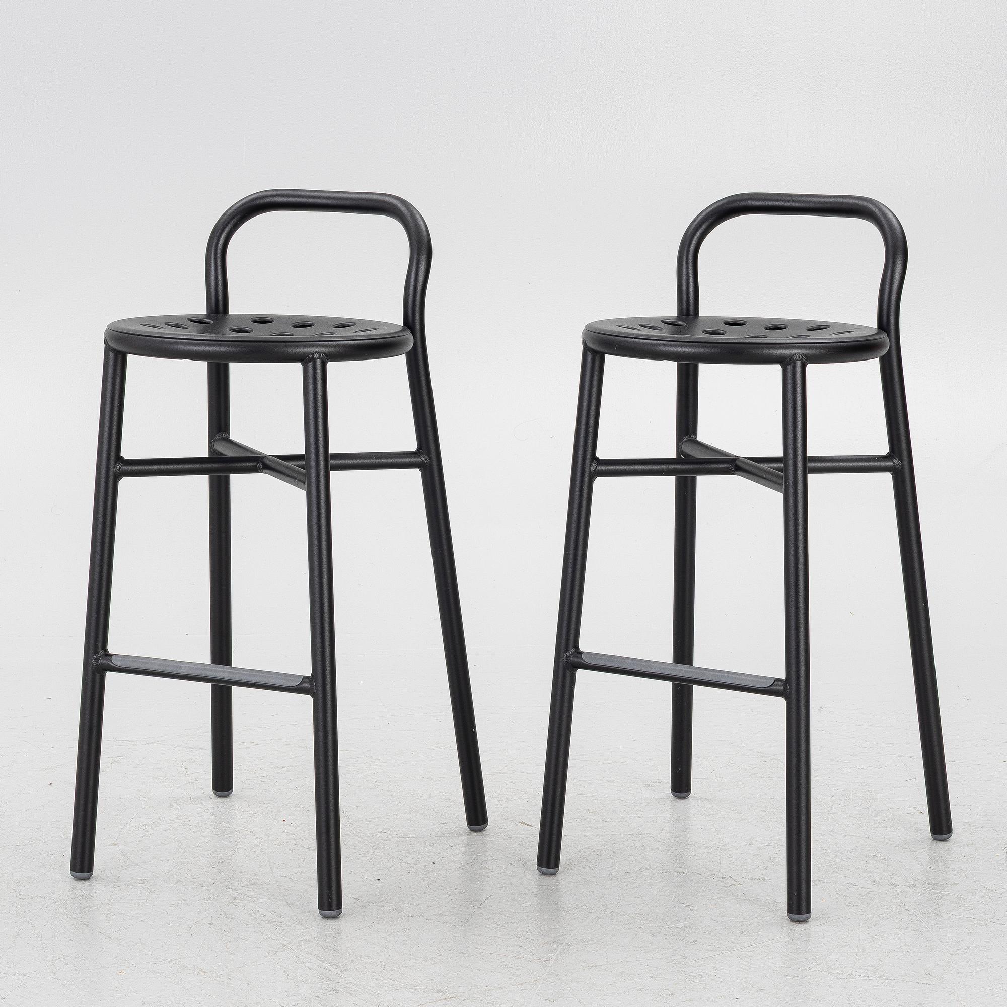 Jasper Morrison, Bar stools, a pair, “Pipe”, Magis, Italy, contemporary.