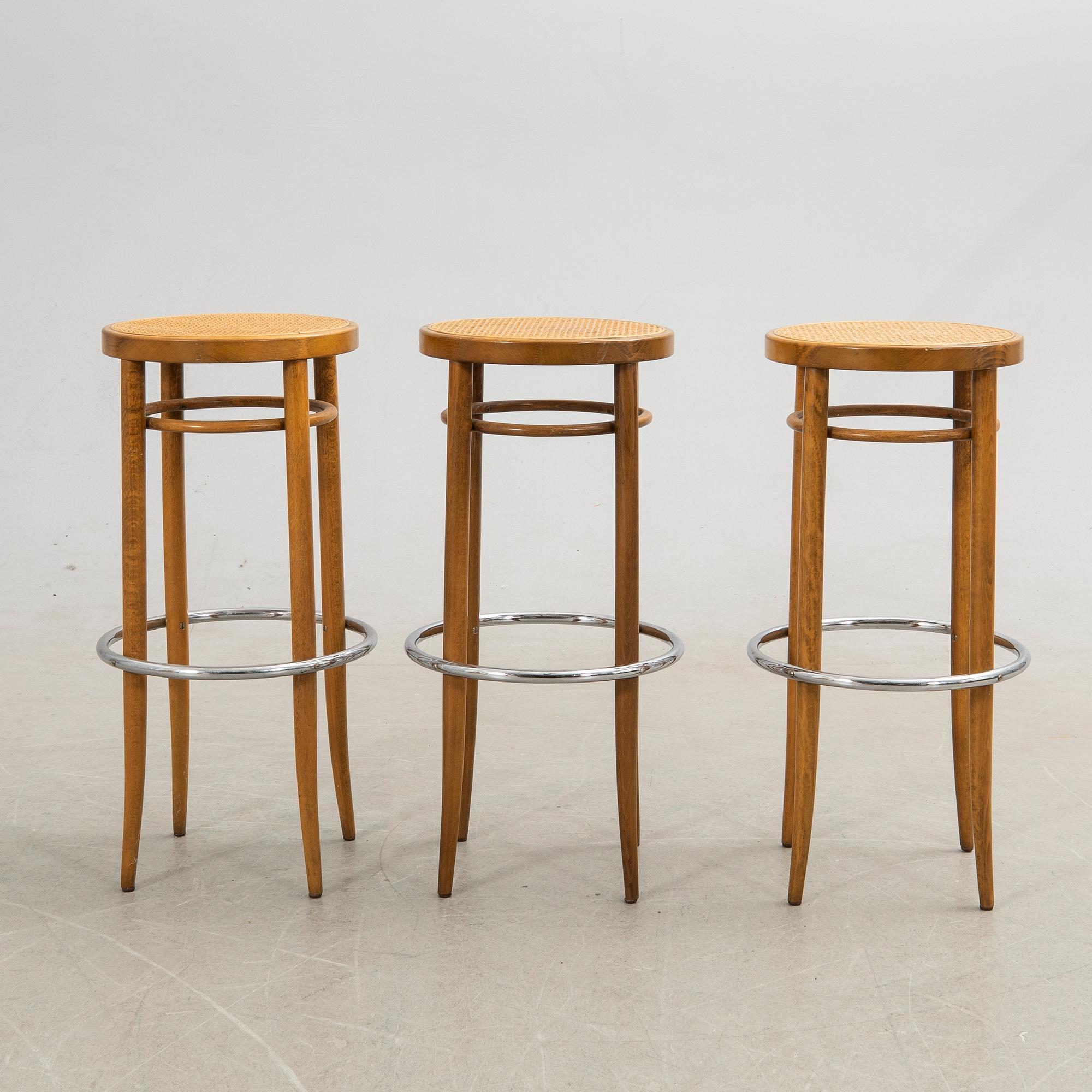 Bar stools, 6 pcs, Thonet, modern production.