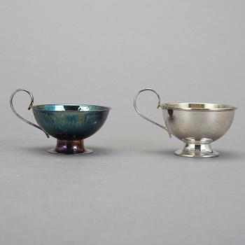 PUNSCHKOPPAR, silver, 11 st, bl.a K&EC, Göteborg, 1960-tal. Vikt ca 347 gram.