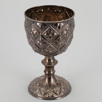 BÄGARE, silver, John Dixon & Sons, Sheffield. Vikt 431 g.