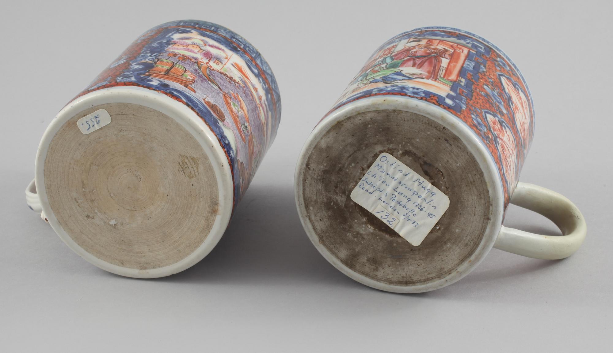 MUGGAR, 2 st, porslin, Kina, 1700-tal.