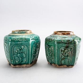 A set of four Chinese 19th century eartheware urns.