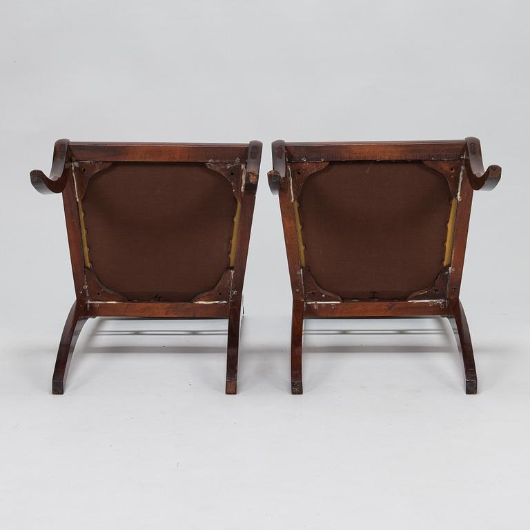 Matbord, regency-stil och stolar 10 st, empire-stil, 1900-talets slut.