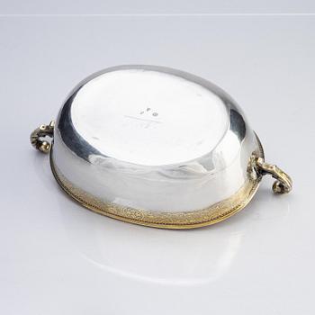 A Swedish 18th century parcel-gilt silver bowl, mark of Gustaf Stafhell the elder, Stockholm 1733.
