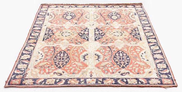 An antique Anatolian silk rug, c. 183 x 120 cm.