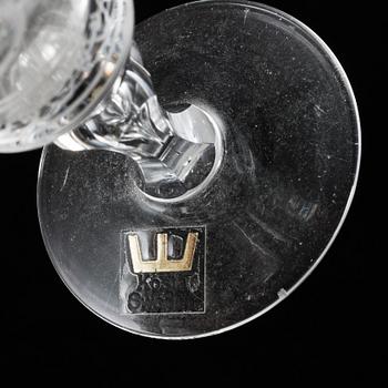 VICKE LINDSTRAND, three vodka glasses and two beer glasses, 'Dalecarlia' from Kosta.