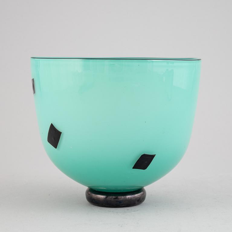 Ann Wåhlström, skål, glas, signerad, unik, 1981.