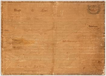 KARTA, tusch, Sverige, dat 1715.