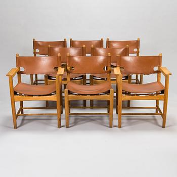 Børge Mogensen, a set of eight 'Jagtspisestol' '3238' armchairs for Fredericia Stolefabrik.