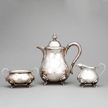 KAFFESERVIS, 3 delar, Silver. Tot ca 900 g.