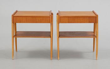 SÄNGBORD, ett par, etikettmärkt AB Carlström & Co, Möbelfabrik, 1960-tal.