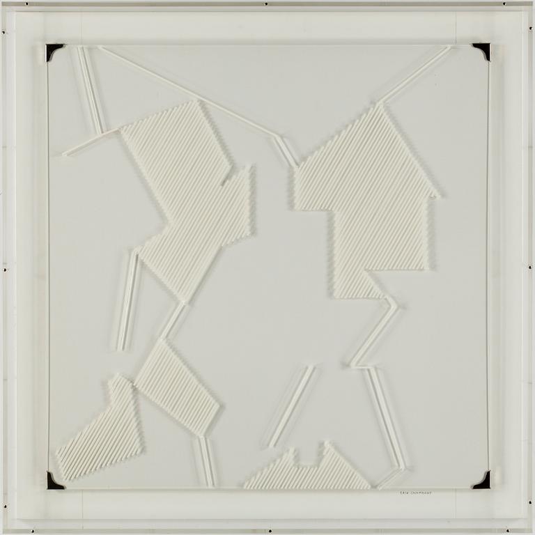 ERIK CHAMBERT, mixed media in plexi box, signed Erik Chambert.