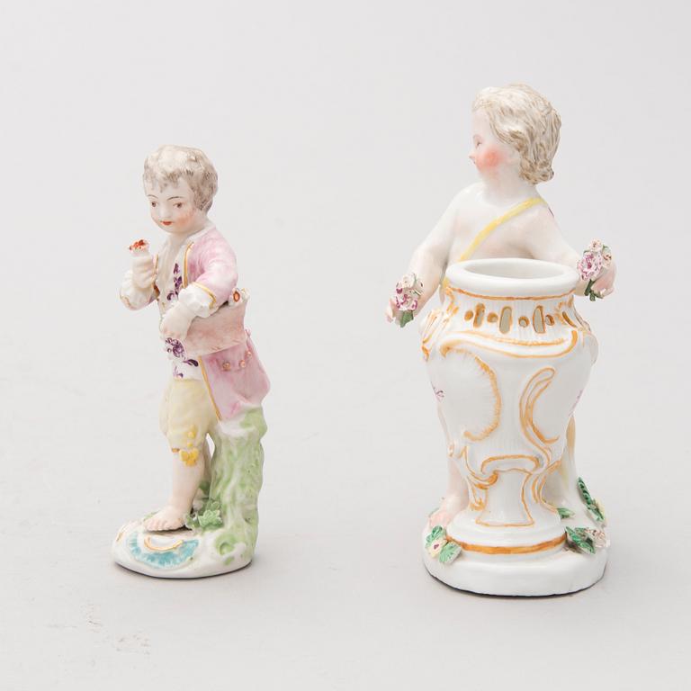 Two 18th Century porcelain figurines, probably from Nymphenburg, Germany.
