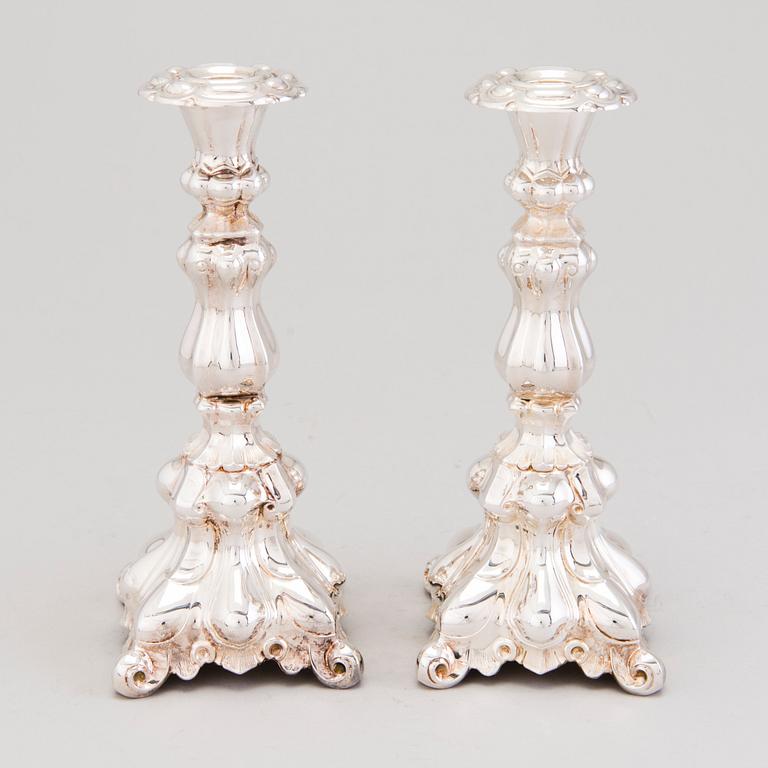 A pair of "Baroque" silver candlesticks by Kultakeskus Oy, Hämeenlinna 1967.